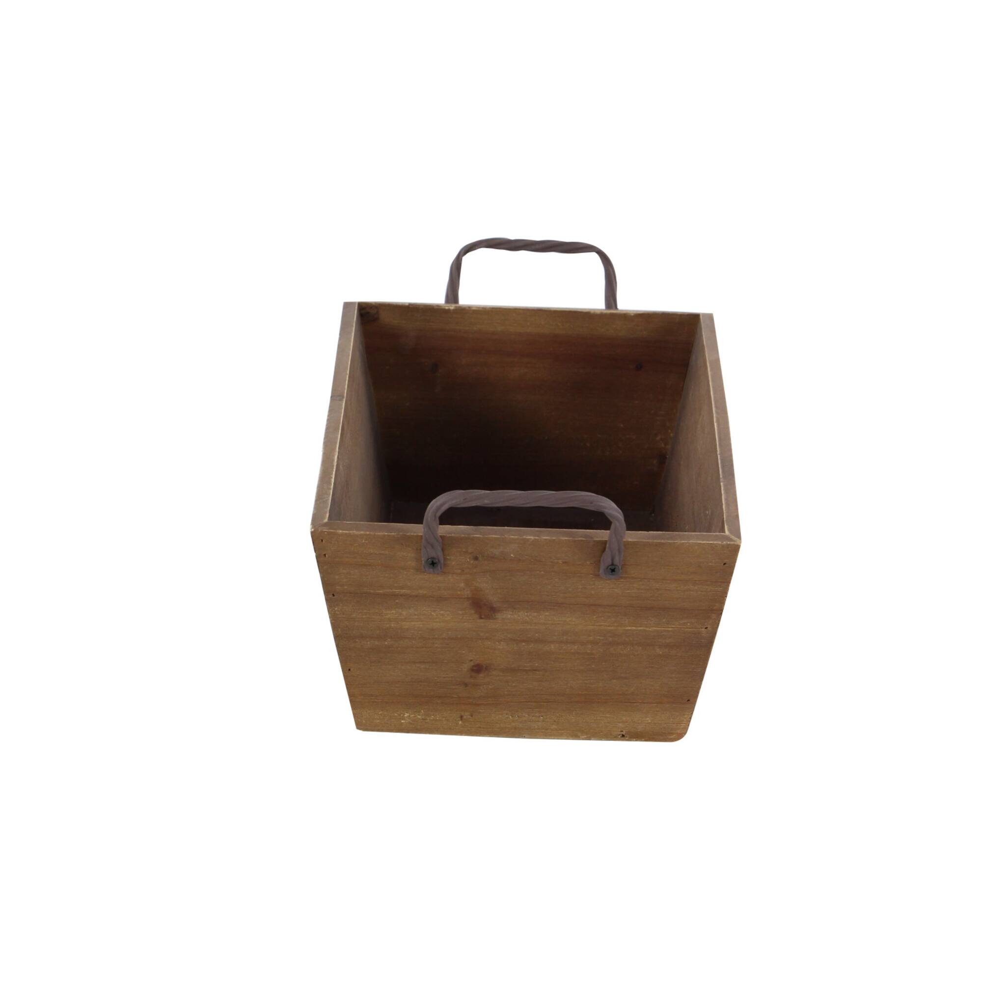 Natural Brown Wood Farmhouse Tray Set